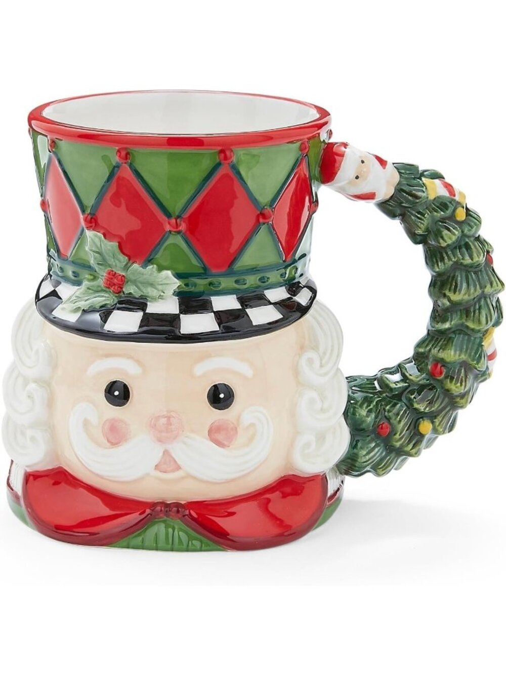 Spode Nutcracker Toby Mug 23 oz – Christmas Ceramic Wreath Handle - NIB
